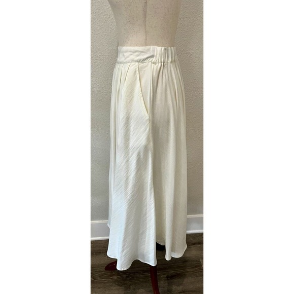 Mabel Cream Ivory Flowy Mid Calf Length Skirt Size Small Waist 26 - Picture 7 of 12
